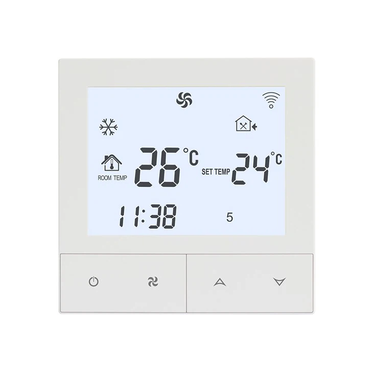 Termostato de fan coil digital de 3 velocidades com botão de pressão TDS72-AC