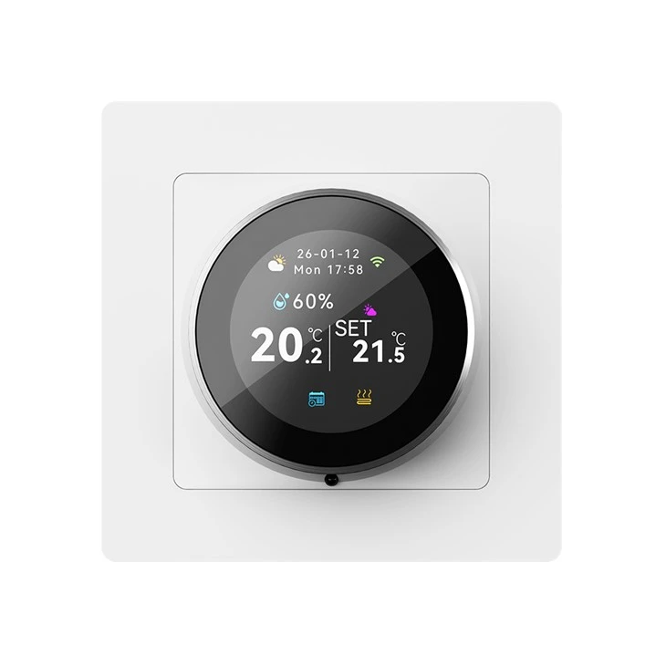 Termostato de aquecimento de piso WiFi redondo com tela colorida TFT TCC31